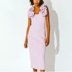 Cleobella Dress Lilac Ruffled Midi sleeveless Cotton Size M